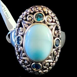 Sterling silver blue stones Cowgirl Southwest ring size 9.5 Fine Jewelry
